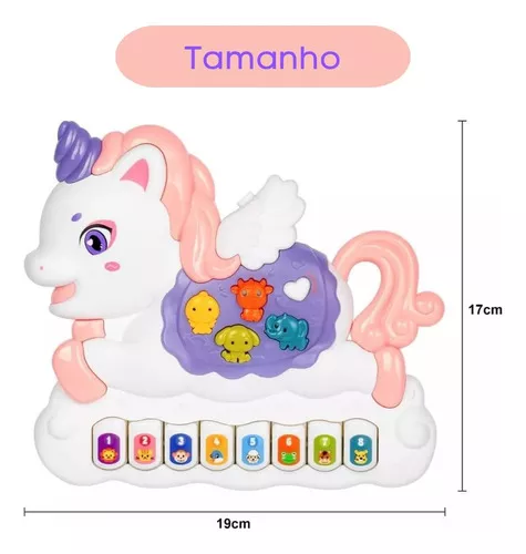 Teclado Piano Musical Bebê Brinquedo Infantil Divertido Rosa no