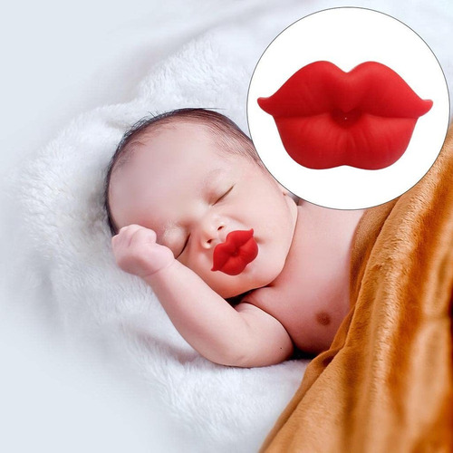 #5pcs Chupete De Silicona Divertido Bebé Labios Rojos Chupet
