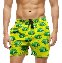 Comprar Short Praia Bermuda Verão Guarda-chuvas Brasil Calção 1337
