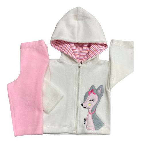 Conjunto De Polar Campera Bordada Y Pantalón Bambi Nmt 1460