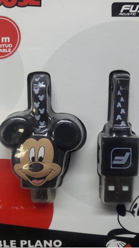 Cable Plano Micro-usb V8 Personaje Mickey Mouse Disney 