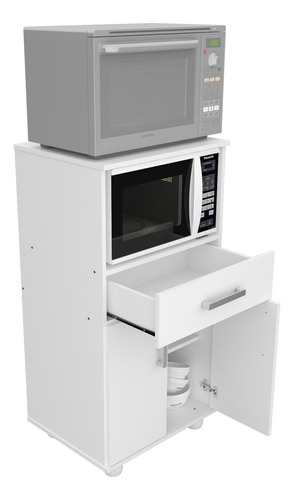Imagen 4 de 9 de Mueble Para Microondas - Horno Eléctrico 1 Cajón 2 Puertas