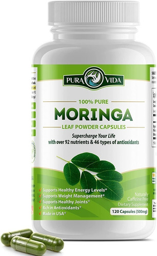 Moringa Organica En Polvo Antinflamatorio 500 Mg 120 Cap