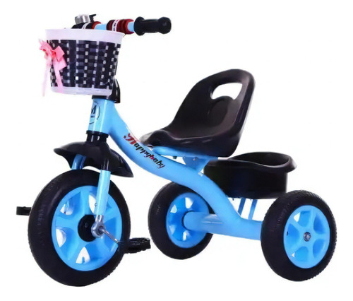 Triciclo Infantil Azul Com Cestinha