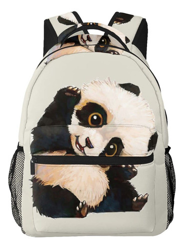 Linda Mochila Estampado Panda Para Escuela Ligera Casual Oso