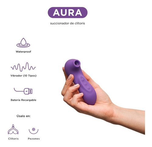 Estimulador Succionador Clítoris Usb Waterproof Aura Meibi Color Morado