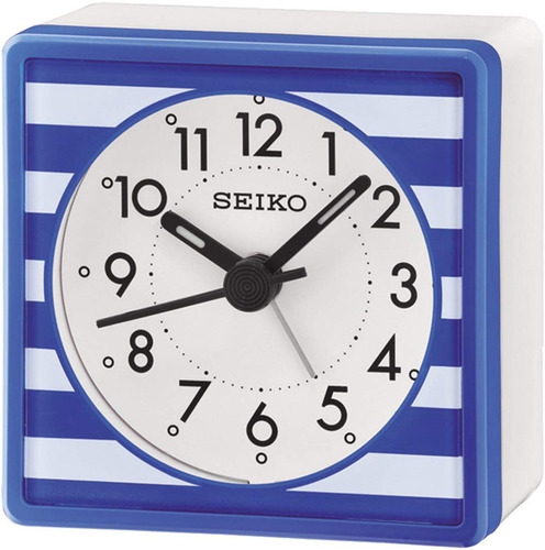 Reloj Despertador Seiko Qhe141l Azul Oficial Casiocentro