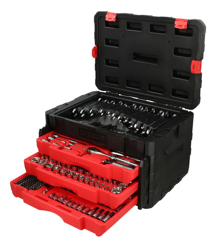 Juego Combinado De Herramienta Para Mecánico Con Caja Plásti
