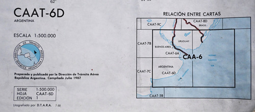 Carta Aeronáutica Argentina Caat-6d. (Usado)
