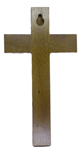 Crucifixo Madeira De Parede - 17cm Ov Cristo Em Metal Cor Marrom