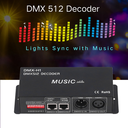 Controlador Decorder Led 4 Canais Dmx 512 Rgb Ajustável