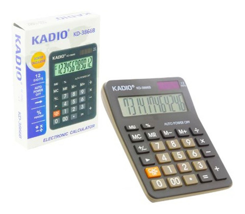 Calculadora Escritorio Kd-3866b 12 Dígitos, 5 Funciones