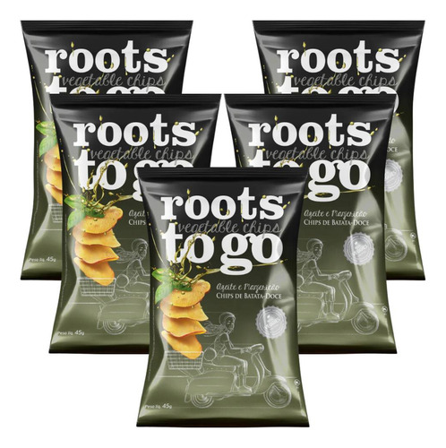 Roots To Go C/ 5 Chips De Batata Doce Azeite Manjeri 45g