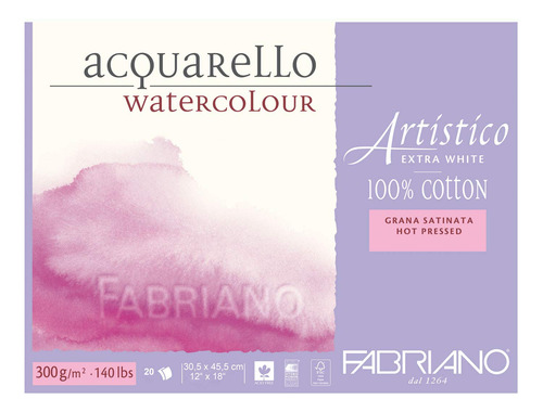 Bloque Fabriano Artístico 140 Lb 20 Hojas 30x46 Cm Extra Bla