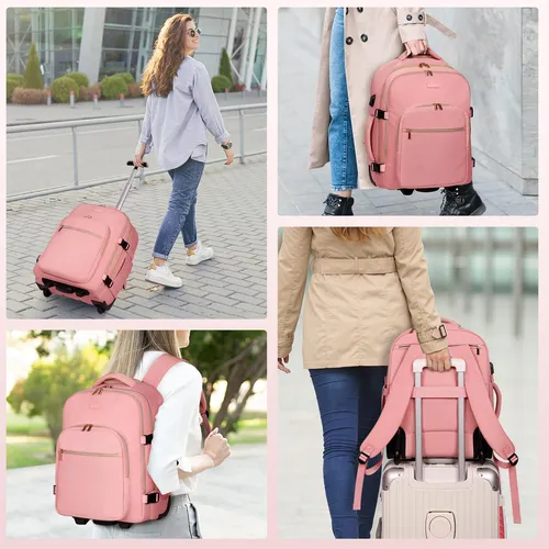 Devpnr Mochila Con Ruedas Para Mujer, Mochila De Viaje Para
