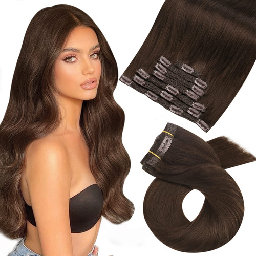 Moresoo Extensiones De Cabello Humano Con Clip, De Color Mar