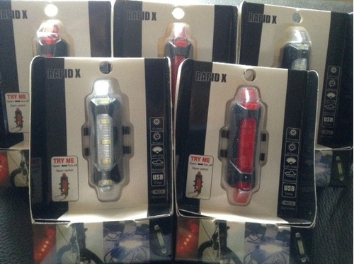 Luces Led Usb Recargables Bicicleta, Rojas Y Blancas