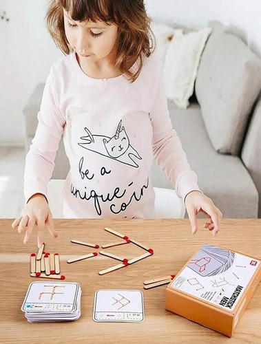 Puzzle Didáctico Cerillas Madera Aprendizaje Matemático.f