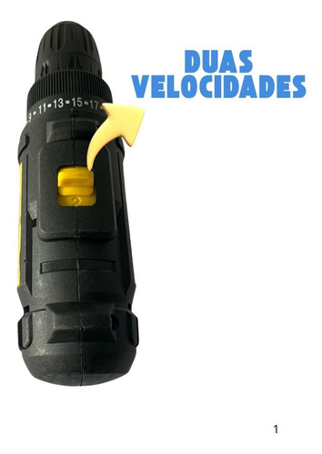 Furadeira Parafusaderia A Bateria 12v 3/8 Bi Volt Preta