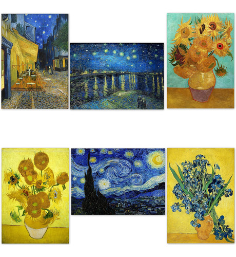 Póster Vincent Van Gogh Terraza De Café Por La Noche Y Gira