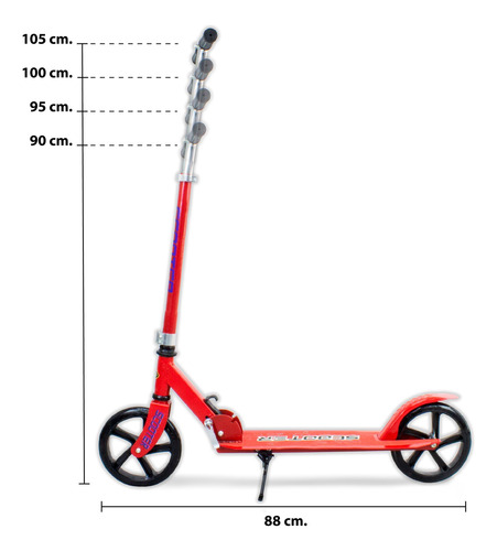 Imagen 7 de 10 de Monopatin Scooter Profesional Freno Trasero Alto Regulable -