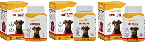 Combo 3 Eritros Dog Tabs 18g Blister Organnact Supl. Cães