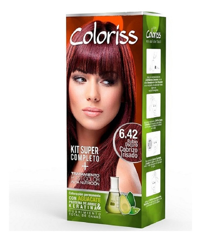 Tinte Permanente Coloriss - g Tono Rubio Oscuro Cobrizo Irisado 6.42