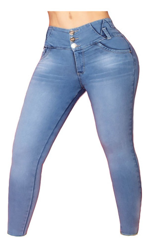 Jeans Corte Colombiano Mezclilla Suave Stretch Push Up P765