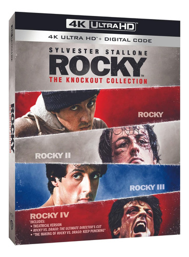 Rocky 1-4 The Knockout Collection 4xbd25 (hdr10 Dv) Latino