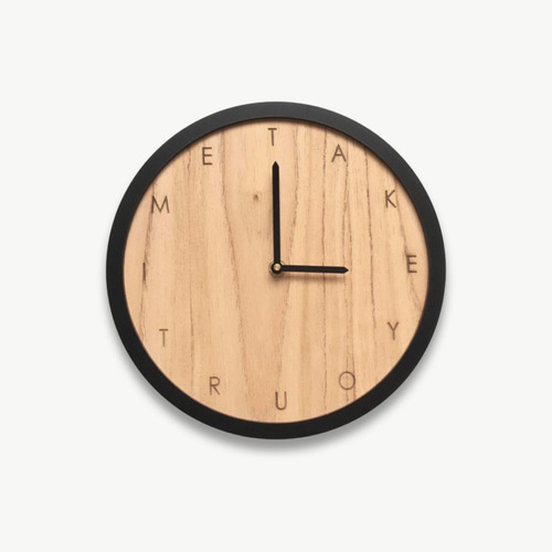Imagen 2 de 2 de Reloj De Pared Minimalista #6 Fondo Paraiso Marco Negro