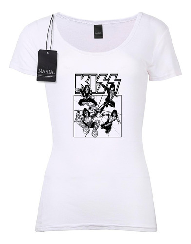 Remera Dama Kiss Dibujo Art Logo - Muk1