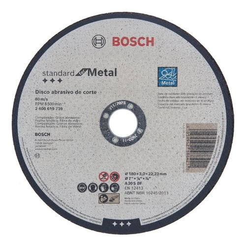 40 Discos Corte, Recto 7  X 7/8  X 3mm Bosch