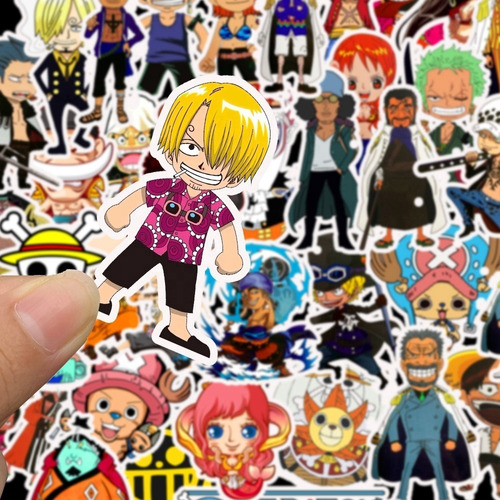 One Piece 50 Calcomanias Stickers Pvc Anime Manga Mercadolibre