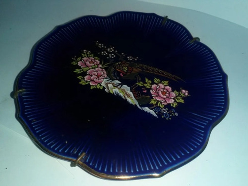 Plato De Porcelana Made In Japan Color Azul Cobalto Con Dibu