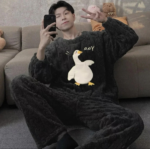 Pijama De Felpa Para Hombre, Con Forro Polar Grueso, Para In