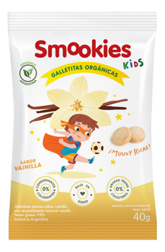 Galletitas Smookies Kids Organicas Vainilla 120 Gr.