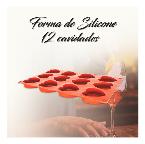 Imagem 6 de 7 de Forminha De Silicone P/ Gelo Picole Desenho Coração 12 Cav.