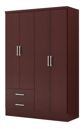Imagen 1 de 5 de Ropero Closet Bertolini 584 4 Puertas 2 Cajones Caoba