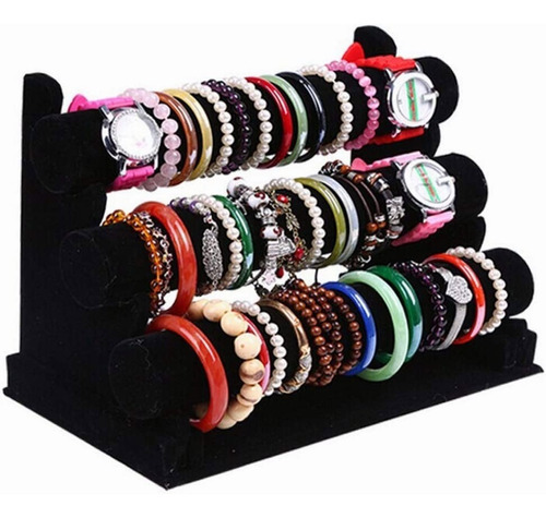 Exhibidor Porta Pulsera/porta Reloj Con 3 Niveles Plegable