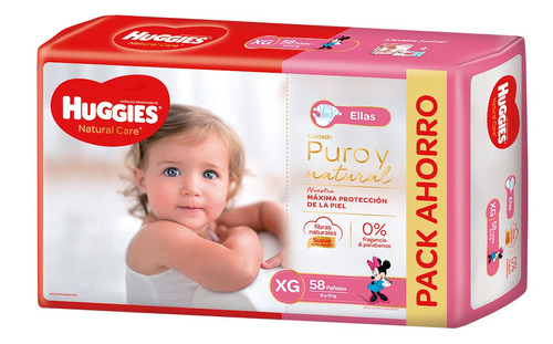 Pañales Huggies Natural Care para ellas  XG