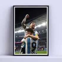 Comprar Cuadro Messi Y Julian Alvarez Mundial 30x40cm Listo P Colgar