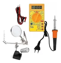 Comprar 1241 Kit Ferro Solda Multimetro Digital Lupa Garra Suporte