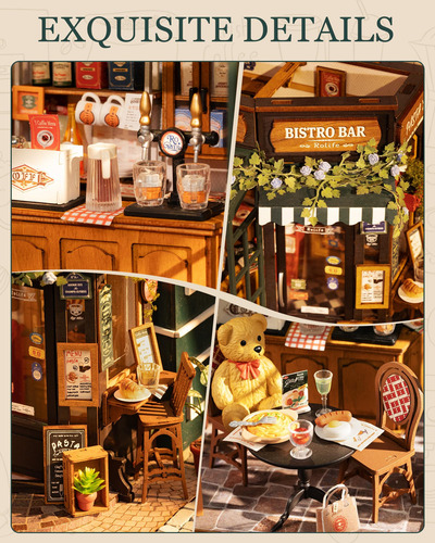 Kit De Casa Miniatura Diorama Café Y Bar 118 Con Luz Led