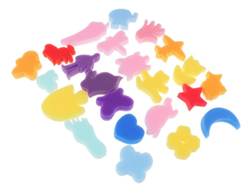 24 Piezas Formas De Pintura De Esponja Para Niños Early