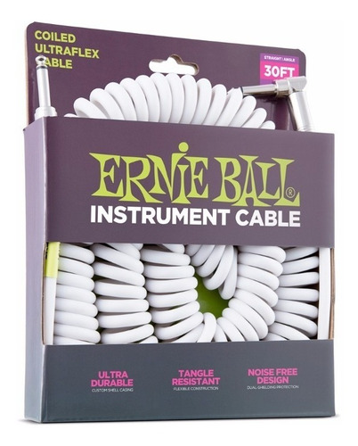 Cable Ernie Ball P06045 Guitarra Bajo Espiralado 9m L - Plus
