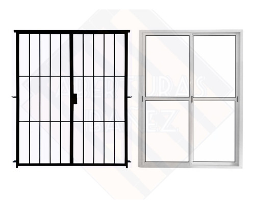 Ventana Balcon  200x200 Vidrio Entero Con Reja