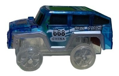 Imagen 5 de 7 de Auto Azul Con Luz Para Pista Flexible Luminosa Faydi E.full