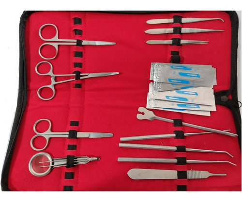 Kit Estuche Disección Avanzado Cirugía Sutura 22 Piezas W01