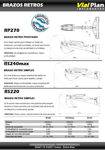 Imagen 8 de 10 de Implemento Brazoretro Pivotado Minicargadora Vialplan Bobcat
