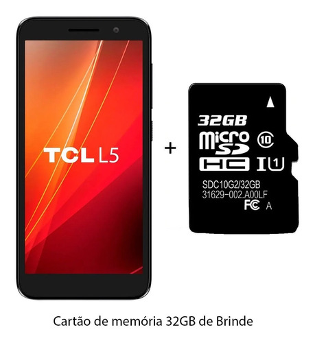 Celular Smartphone Tcl L5 16gb 1gb 5'' Preto + Microsd 32gb